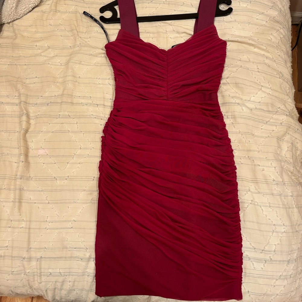 Herve Leger NWT Pink Bandage Minidress with Mesh overlay details